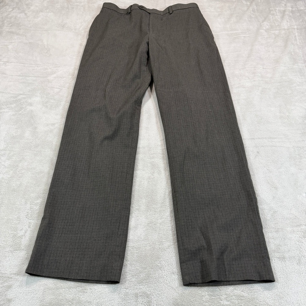 Ralph Ralph Lauren Mens 32x32 Gray Check Plaid Dress Pants Flat Front Casual EUC